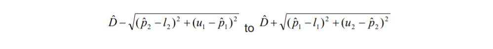 Equation showing how to calculate confidence limits around D