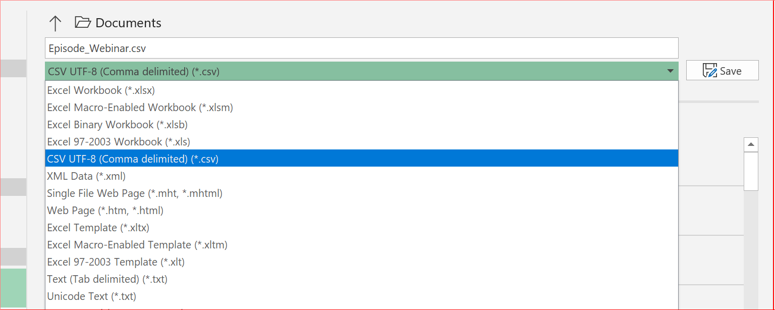 Image of  a.csv document being uploaded successfully to the system