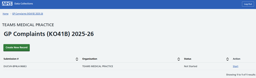 Screenshot of SDCS system showing GP Complaints screen.