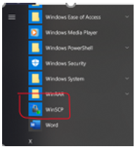 Screenshot of WinSCP login