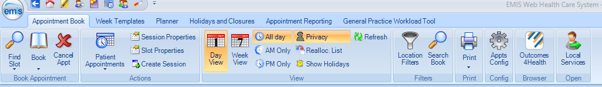 Appointments Configuration area