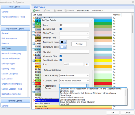 Add option and drop-down menu