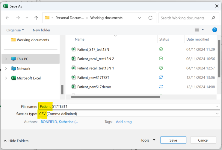 File naming fields