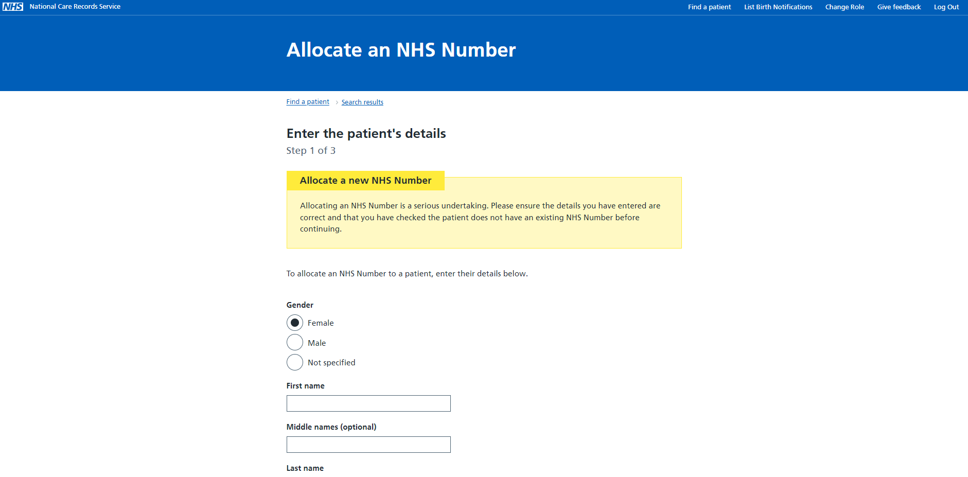 Registering a birth - NHS England Digital