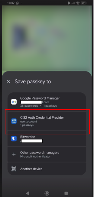AAL3 passkey Android registration step 2