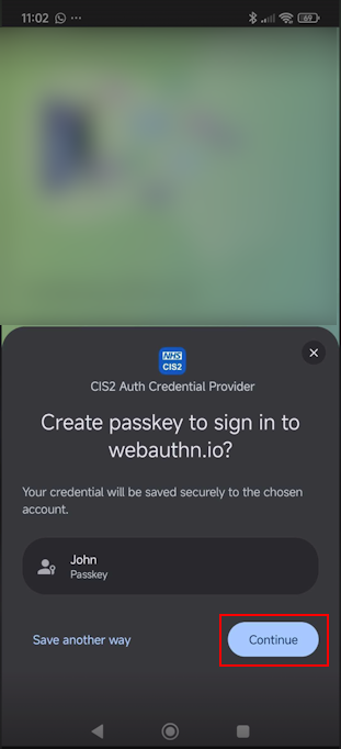 AAL3 passkey Android registration step 3