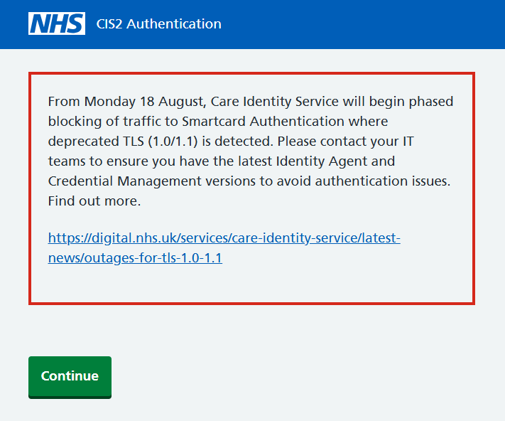 CIS2 Authentication release 10.07 - NHS England Digital