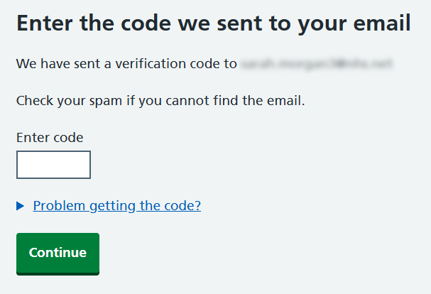 Self service add authenticator enter code from your email