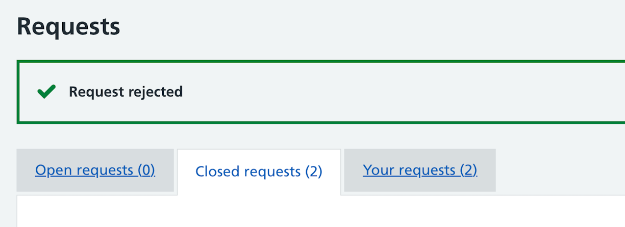 CIM ESR request create user reject success