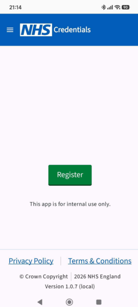 CIM register CIS2 Auth passkey Android app home screen no passkey shown