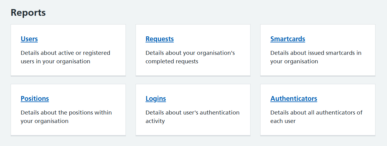 CIM reports including authenticators report