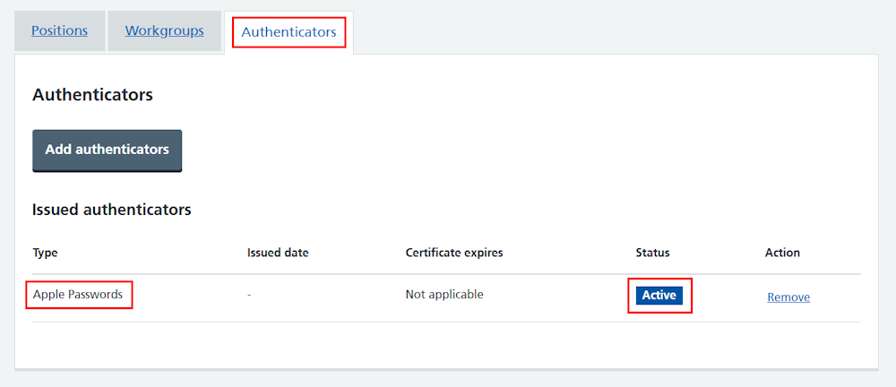 CIM self register authenticator passkey listed in profile v2