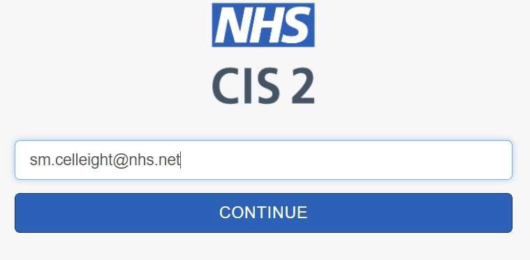 CIS 2 login screen