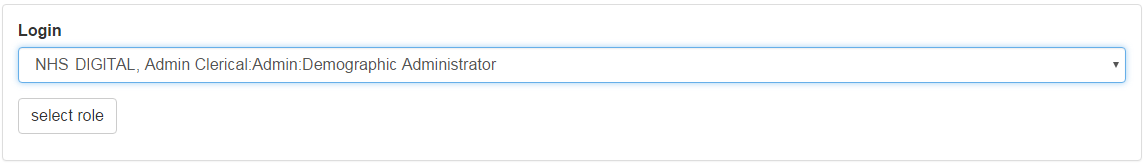 Data landing portal screen shot with pop up message asking for required role