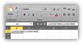 Screenshot showing a long number entered.