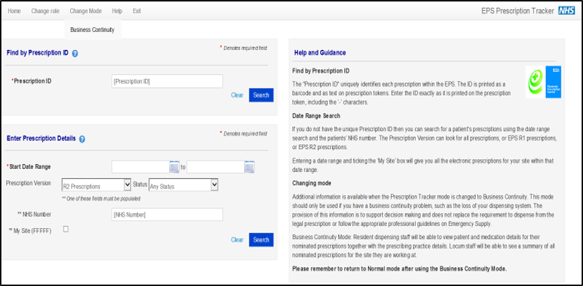 image showing how to select the change mode and then business continuity mode