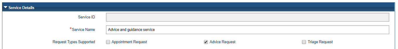 e-RS advice and guidance request - service name