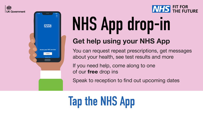 NHS App drop in promotional message image decorative only