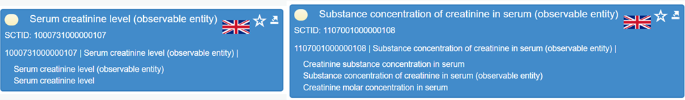 Screenshot of SNOMED CT PBCL & SNOMED CT PaLM reportables