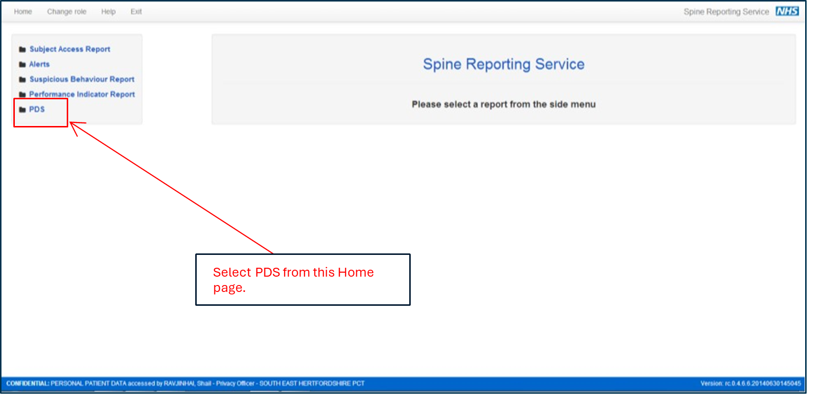 Select PDS from this home page.