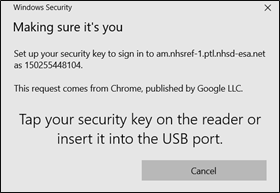 Authenticate using a Security Key - NHS England Digital