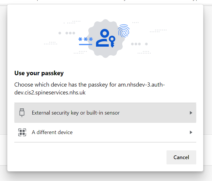 Authenticate using a Security Key - NHS England Digital