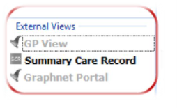 External view summary care record highlighted